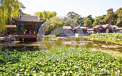 Xiequ Yuan(Garden of Harmonious Pleasures) scene of Summer Palace Editorial Stock Photo