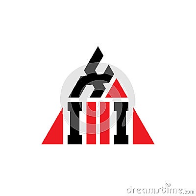 XII triangle letter logo design with triangle shape. XII triangle logo design monogram. XII triangle vector logo template with red Vector Illustration