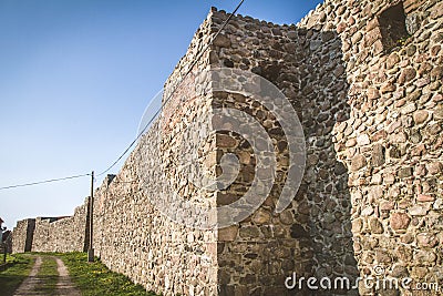 The XIII century defensive wall Stock Photo