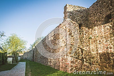 The XIII century defensive wall Stock Photo