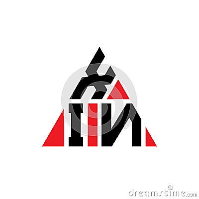 XIN triangle letter logo design with triangle shape. XIN triangle logo design monogram. XIN triangle vector logo template with red Vector Illustration