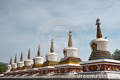 Kumbum Monastery. a famous landmark in the Ancient city of Xining, Qinghai, China. Stock Photo