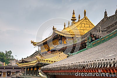 Kumbum Monastery. a famous landmark in the Ancient city of Xining, Qinghai, China. Stock Photo