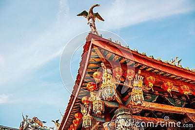 Xinzu Temple Chinese style roof in Lukang, Taiwan Stock Photo