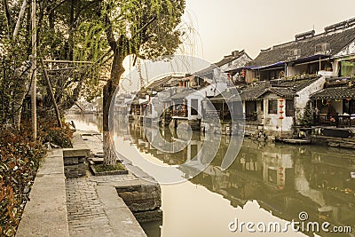 Xitang Ancient Watertown scenery in the morning Stock Photo