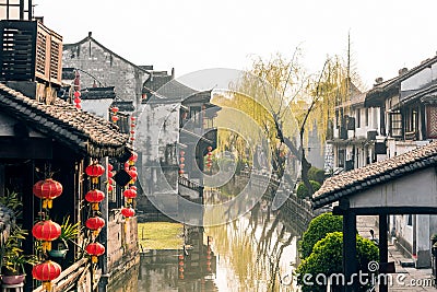 Xitang Ancient Watertown scenery in the morning Stock Photo