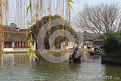 Xitang Water Village at autumn Editorial Stock Photo