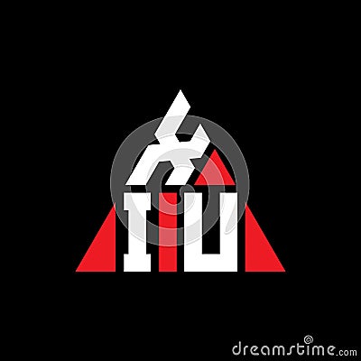 XIU triangle letter logo design with triangle shape. XIU triangle logo design monogram. XIU triangle vector logo template with red Vector Illustration