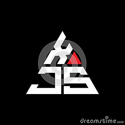 XJS triangle letter logo design with triangle shape. XJS triangle logo design monogram. XJS triangle vector logo template with red Vector Illustration