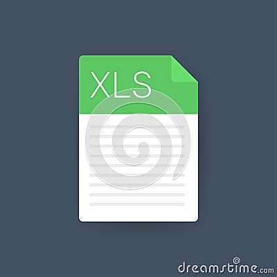 XLS file icon. Spreadsheet document type. Modern flat design graphic illustration. Vector XLS icon Vector Illustration