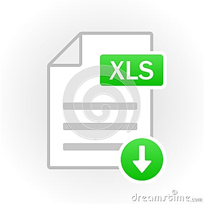 XLS icon isolated. File format. Vector Vector Illustration