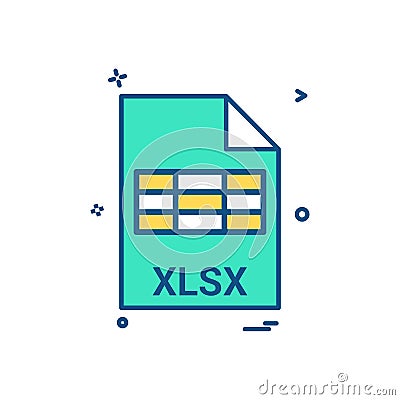 xlsx file file extension file format icon vector design Vector Illustration