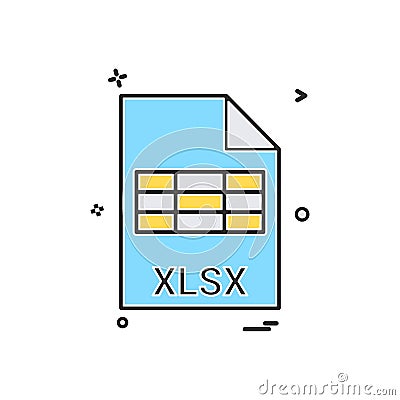 xlsx file file extension file format icon vector design Vector Illustration