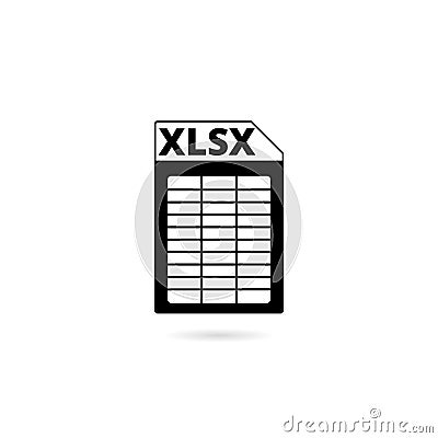 Xlsx icon isolated on white background Vector Illustration