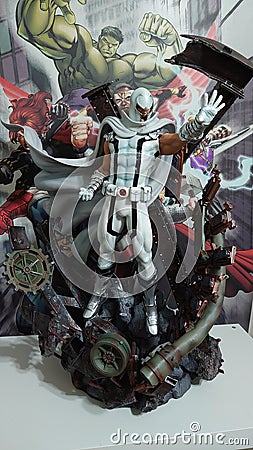 Xm Studios 1/4 scale statue - X Men villain mutant white Magneto Editorial Stock Photo