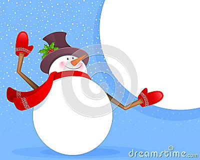 Xmas back with snowman Vector Illustration