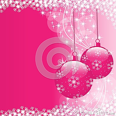 Xmas balls pink Vector Illustration