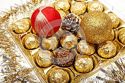 Xmas chocolate gift Stock Photo