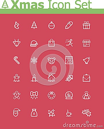 Xmas icon set Vector Illustration