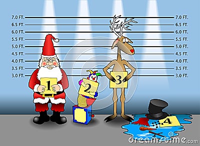 Xmas line-up Vector Illustration