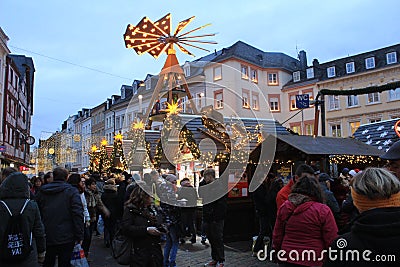 Xmas market in Trier, in Germany Editorial Stock Photo