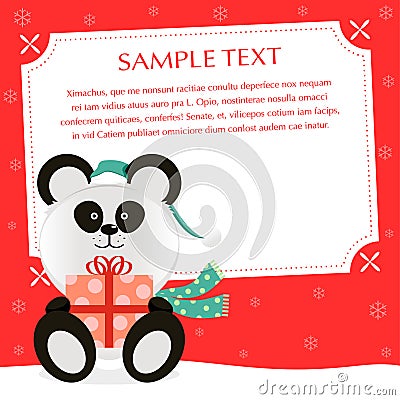 Xmas Panda Vector Illustration