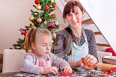 Xmas preparation family Stock Photo