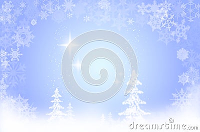 Xmas snow scene Cartoon Illustration