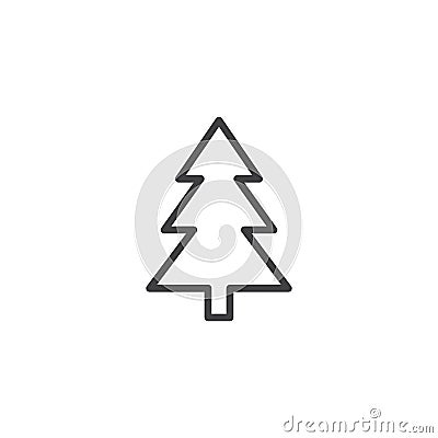 Xmas tree outline icon Vector Illustration