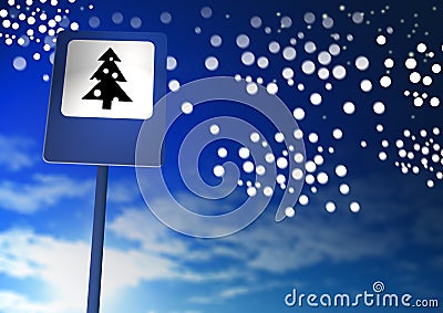 Xmas tree sign Stock Photo