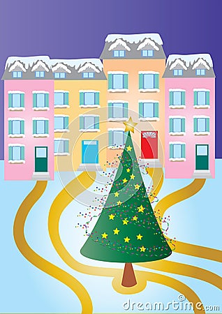 Christmas tree Cartoon Illustration