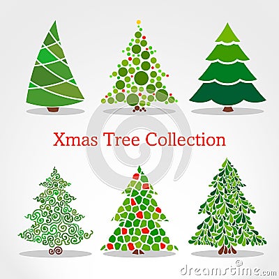 Xmas trees collection Stock Photo