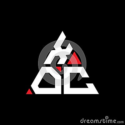 XOC triangle letter logo design with triangle shape. XOC triangle logo design monogram. XOC triangle vector logo template with red Vector Illustration