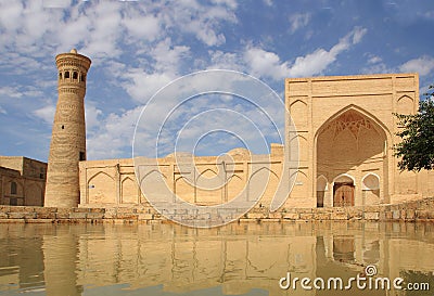 Xoja Kalon Minaret and Xoja Kalon Mosque in Bukhara city, Uzbekistan Stock Photo