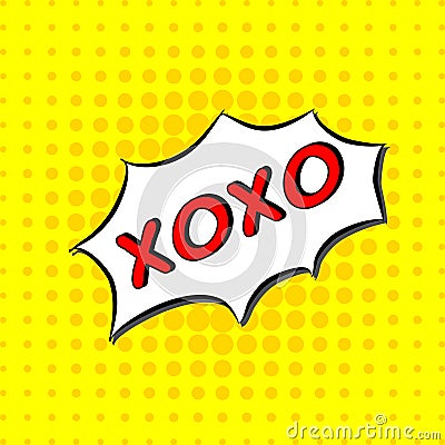 Xoxo - Comic Text, Pop Art style. Vector Illustration
