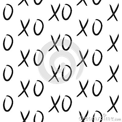 XOXO hugs and kisses seamless pattern. Vector Illustration