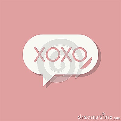 XOXO message Valentines day icon Stock Photo