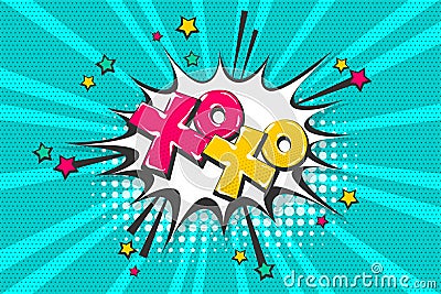 Xoxo pop art comic book text speech bubble Vector Illustration