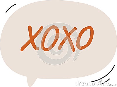 Xoxo Speech Bubble Vector Illustration
