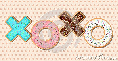 XOXO vector donuts Vector Illustration