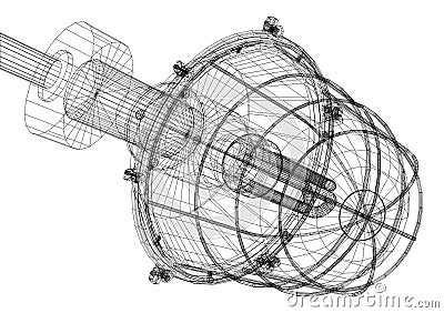 Xray of heat exchanger Vector Illustration