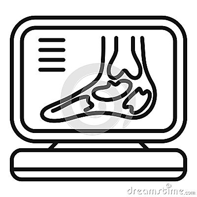 Xray image foot icon outline vector. Hospital examination Vector Illustration