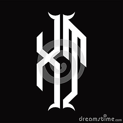 XT Logo monogram with horn shape design template Vector Illustration
