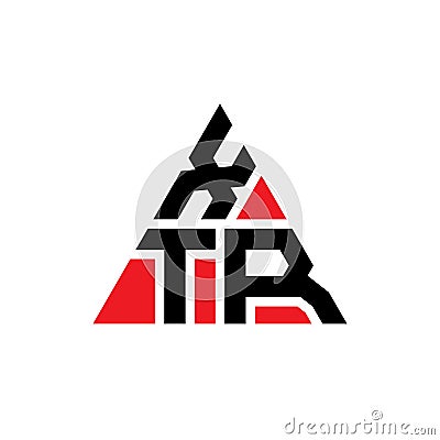 XTR triangle letter logo design with triangle shape. XTR triangle logo design monogram. XTR triangle vector logo template with red Vector Illustration