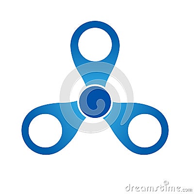 The blue spinning top can be easily played in the hand. Stock Photo