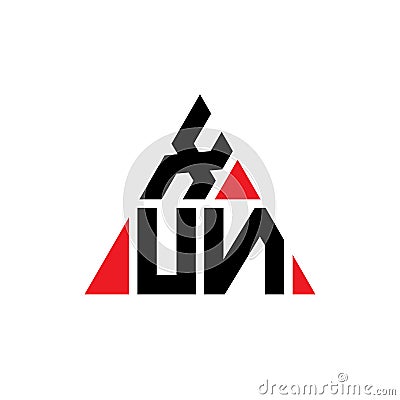 XUN triangle letter logo design with triangle shape. XUN triangle logo design monogram. XUN triangle vector logo template with red Vector Illustration