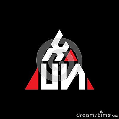 XUN triangle letter logo design with triangle shape. XUN triangle logo design monogram. XUN triangle vector logo template with red Vector Illustration