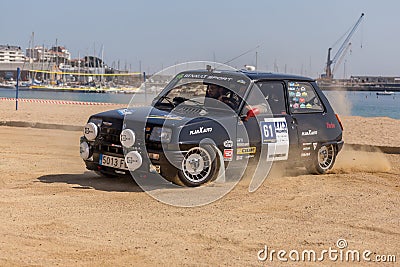 XV Rally Costa Brava Historic car race in a small town Palamos in Catalonia. 04. 20. 2018 Spain, town Palamos Editorial Stock Photo