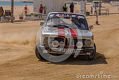 XV Rally Costa Brava Historic car race in a small town Palamos in Catalonia. 04. 20. 2018 Spain, town Palamos Editorial Stock Photo