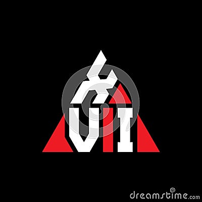 XVI triangle letter logo design with triangle shape. XVI triangle logo design monogram. XVI triangle vector logo template with red Vector Illustration